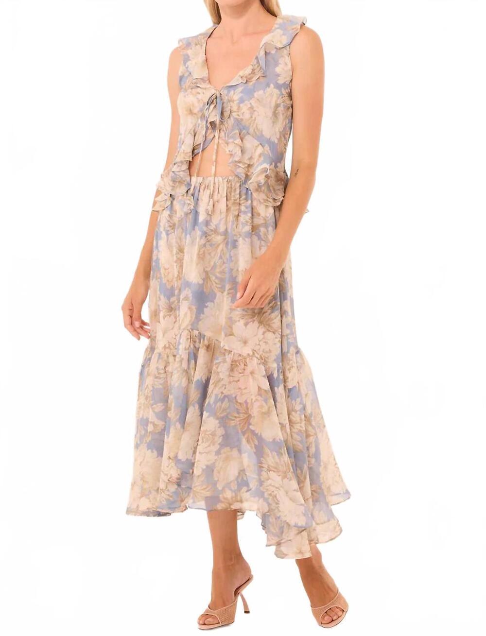 NEW MISA LOS ANGELES rixie midi skirt in peony blossom